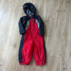 Lands' End Red and Blue Hooded Snowsuit